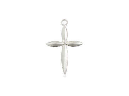 Sterling Silver Cross Pendant on a 18 inch Sterling Silver Light Curb Chain - Unique Catholic Gifts