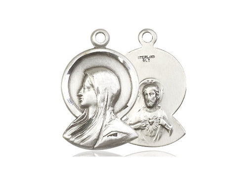 Sterling Silver Madonna Pendant on a 18 inch Sterling Silver Light Curb Chain - Unique Catholic Gifts