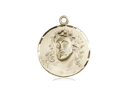 14kt Gold Filled Ecce Homo Pendant on a 18 inch Gold Filled Light Curb Chain - Unique Catholic Gifts