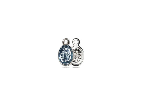Sterling Silver Miraculous Pendant on a 18 inch Sterling Silver Light Curb Chain - Unique Catholic Gifts