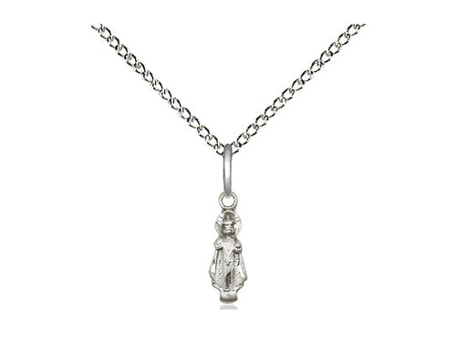Sterling Silver Infant Pendant on a 18 inch Sterling Silver Light Curb Chain - Unique Catholic Gifts