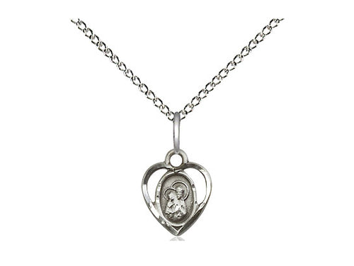 Sterling Silver St Ann Pendant on a 18 inch Sterling Silver Light Curb Chain. - Unique Catholic Gifts