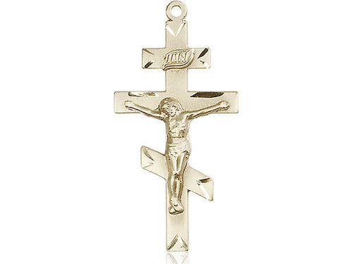 14kt Gold Filled St Andrew Pendant on a 24 inch Gold Plate Heavy Curb Chain - Unique Catholic Gifts