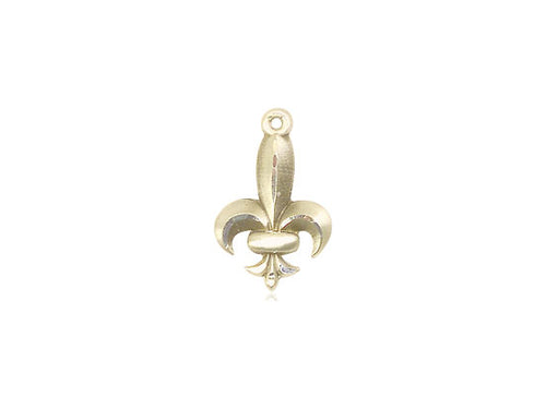 14kt Gold Filled Fleur de Lis Pendant on a 18 inch Gold Filled Light Curb Chain - Unique Catholic Gifts