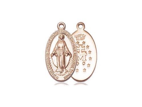 14kt Gold Filled Miraculous Pendant on a 18 inch Gold Filled Light Curb Chain - Unique Catholic Gifts