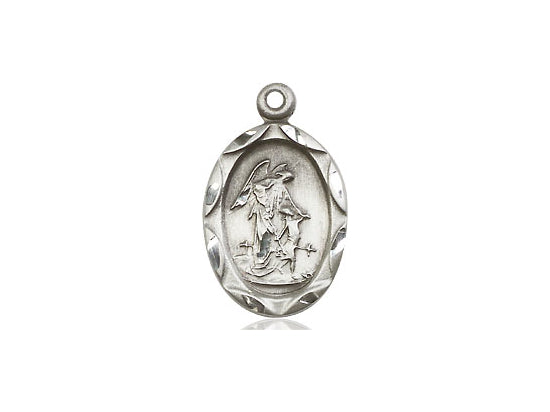 Sterling Silver Guardian Angel Pendant on a 18 inch Sterling Silver Light Curb Chain - Unique Catholic Gifts