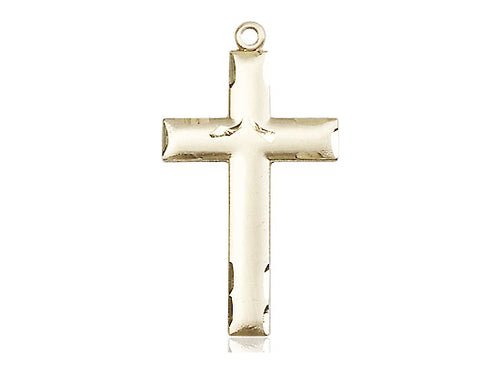 14kt Gold Filled Cross Pendant on a 18 inch Gold Filled Light Curb Chain - Unique Catholic Gifts