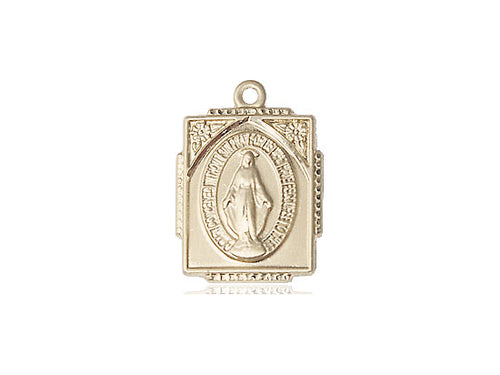14kt Gold Filled Miraculous Pendant on a 18 inch Gold Filled Light Curb Chain - Unique Catholic Gifts