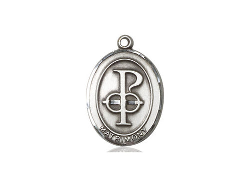 Sterling Silver Matrimony Pendant on a 18 inch Sterling Silver Light Curb Chain - Unique Catholic Gifts