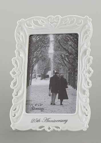 25th Wedding Anniversary Photo Frame 8.5"H