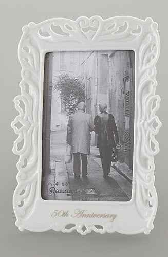 50th Wedding Anniversary Photo Frame 8.5"H