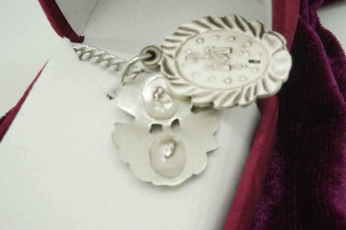Silver Miraculous Medal-Two Part Slide with 24" chain and box