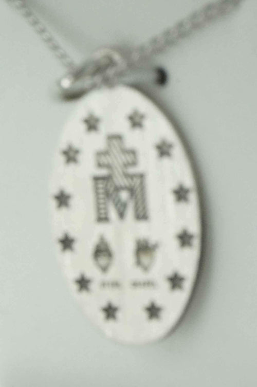Sterling Silver Miraculous Medal 1 1/2" with 24" chain and box