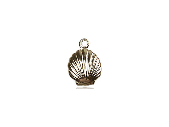 14kt Gold Filled Shell Pendant on a 18 inch Gold Filled Light Curb Chain - Unique Catholic Gifts