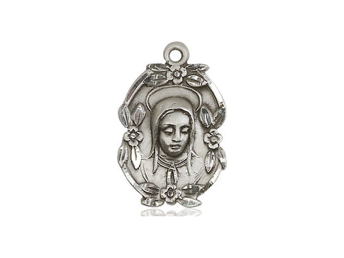 Sterling Silver Madonna Pendant on a 18 inch Sterling Silver Light Curb Chain - Unique Catholic Gifts