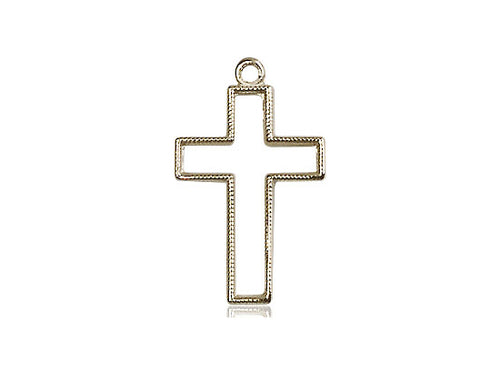 14kt Gold Filled Cross Pendant on a 18 inch Gold Filled Light Curb Chain - Unique Catholic Gifts