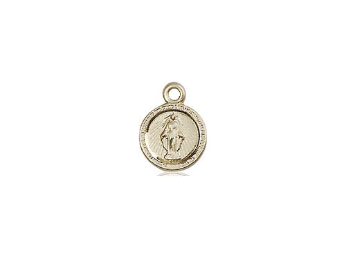 14kt Gold Filled Miraculous Pendant on a 18 inch Gold Filled Light Curb Chain - Unique Catholic Gifts