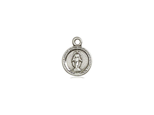 Sterling Silver Miraculous Pendant on a 18 inch Sterling Silver Light Curb Chain - Unique Catholic Gifts
