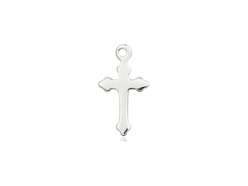 Sterling Silver Cross Pendant on a 18 inch Sterling Silver Light Curb Chain - Unique Catholic Gifts