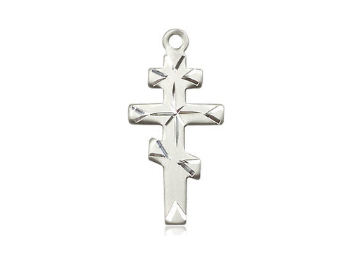 Sterling Silver Greek Orthodox Cross Pendant on a 18 inch Sterling Silver Light Curb Chain - Unique Catholic Gifts