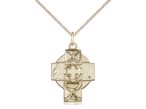 14kt Gold Filled RCIA Pendant on a 18 inch Gold Filled Light Curb Chain - Unique Catholic Gifts