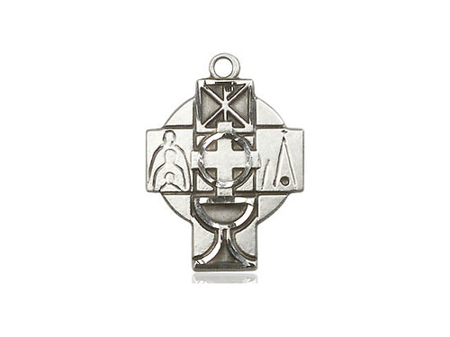 Sterling Silver RCIA Pendant on a 18 inch Sterling Silver Light Curb Chain - Unique Catholic Gifts