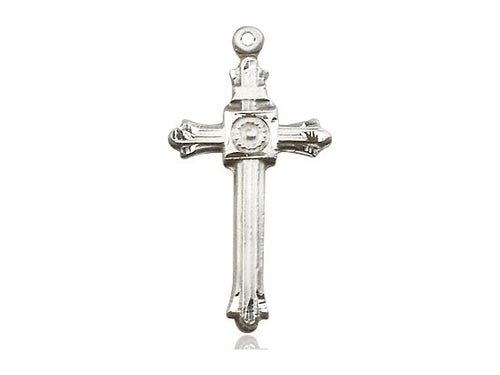 Sterling Silver Cross Pendant on a 18 inch Sterling Silver Light Curb Chain - Unique Catholic Gifts