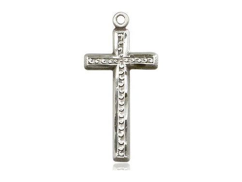 Sterling Silver Cross Pendant on a 18 inch Sterling Silver Light Curb Chain - Unique Catholic Gifts