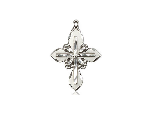 Sterling Silver Cross Pendant on a 18 inch Sterling Silver Light Curb Chain - Unique Catholic Gifts