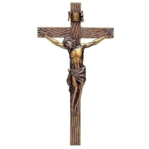 Antique Gold Crucifix 20"H - Unique Catholic Gifts