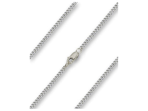 27 inch Sterling Silver - Rhodium Finished Curb Chain with Lobster Claw - Carded - Unique Catholic Gifts