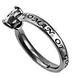Cubic Zirconia Heart Ring Woman of God - Unique Catholic Gifts