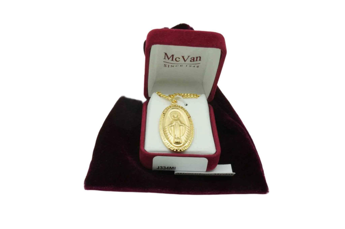 Gold Miraculous Medal with 24"chain and box