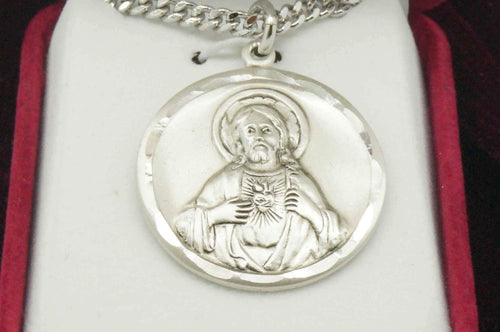 Sterling Silver Scapular 1" medal with 24"chain.