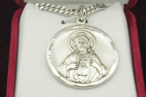 Sterling Silver Scapular 1" medal with 24"chain.