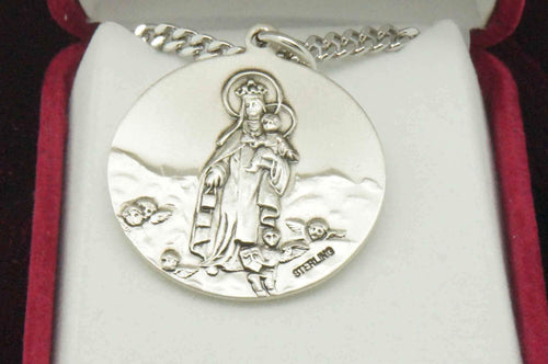 Sterling Silver Scapular 1" medal with 24"chain.