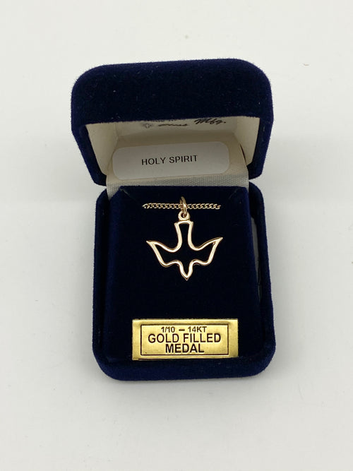 Gold Holy Spirit Medal (5/8") - Unique Catholic Gifts