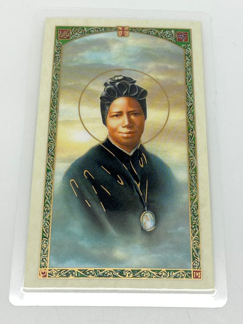 St. Josephine Bakhita Laminated Holy Card (Plastic Covered) - Unique Catholic Gifts