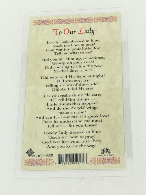 Our Lady of the Assumption Laminated Holy Card (Plastic Covered) - Unique Catholic Gifts