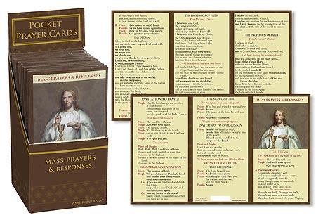 Mass Prayer And Responses Pocket Card - Unique Catholic Gifts