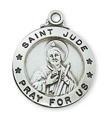 Saint Jude Thaddeus Sterling Silver Medal 3/4"