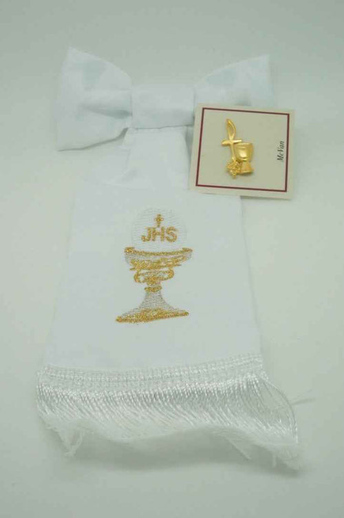 First Communion Set Arm Band Handmade Chalice and Pin