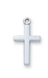 Sterling Silver Cross 13/16" with 16" Chain and box