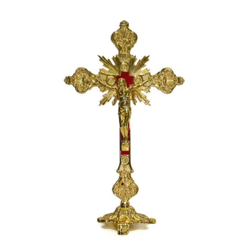 Gold Standing Crucifix  12" - Unique Catholic Gifts