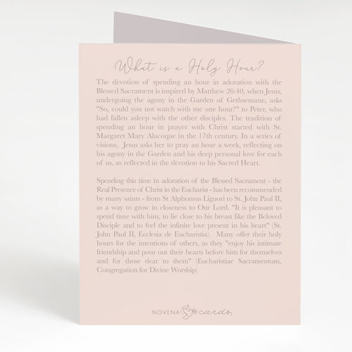 Holy Hour Card | Beige - Unique Catholic Gifts