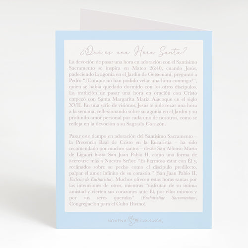 Tarjeta de Hora Santa | Azul - Unique Catholic Gifts