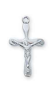 Sterling Silver Crucifix 10/16" with 16" chain and box