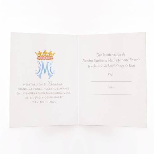 Tarjeta Rece un Rosario por Tu - Rosas Mixtas - Unique Catholic Gifts
