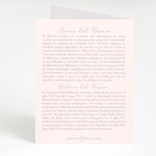 Tarjeta Rece un Rosario por Tu - Ranúnculos Rosa - Unique Catholic Gifts